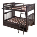 Solid Pine Wood Over Full Bunk Bed in Espresso W37383