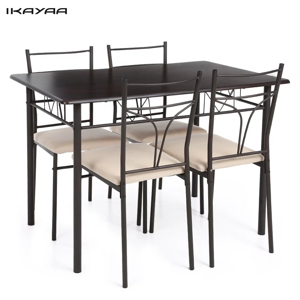 5PCS Metal Frame Dining Table Chairs Set V9711