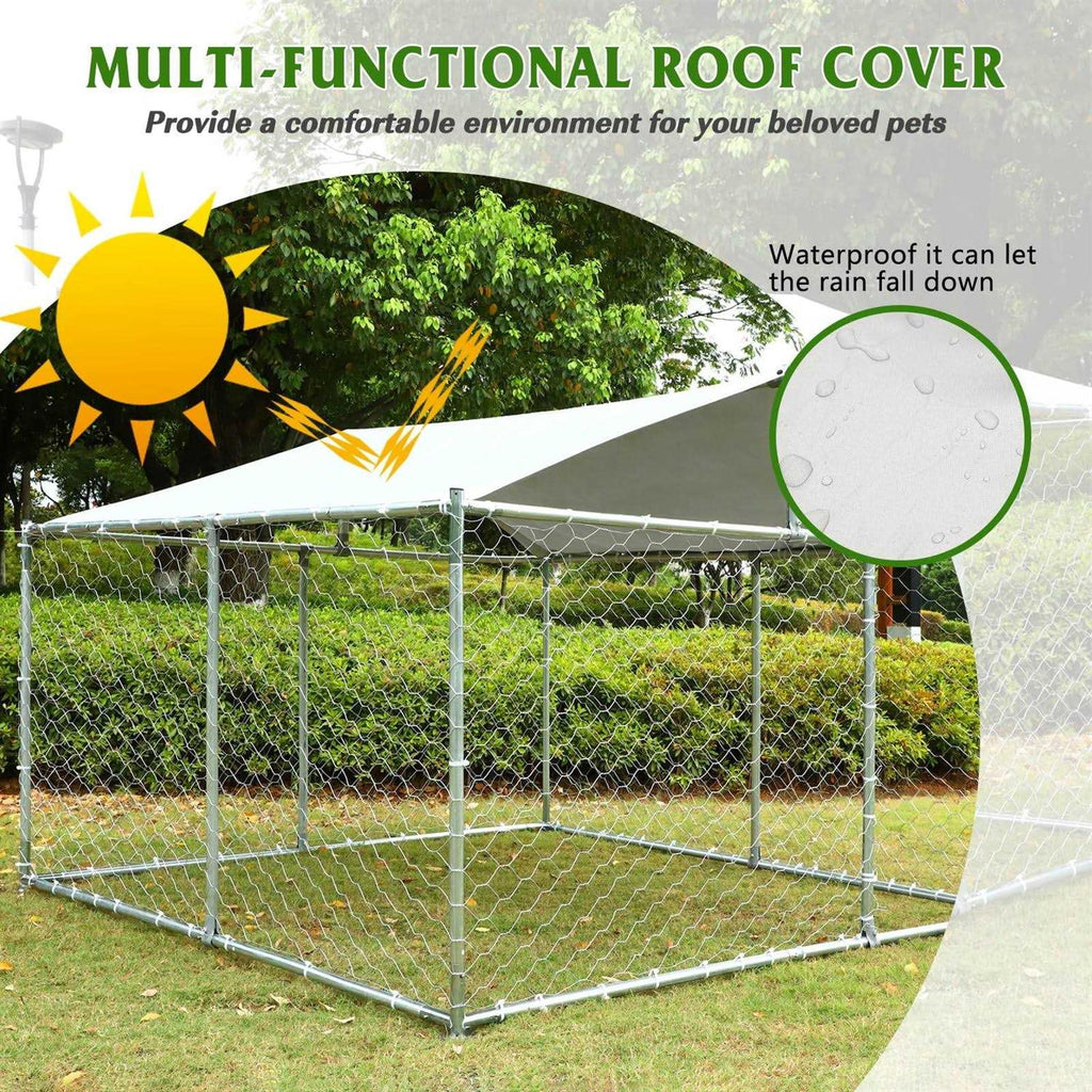 Large Outdoor Dog Kennel with Waterproof Cover T675373