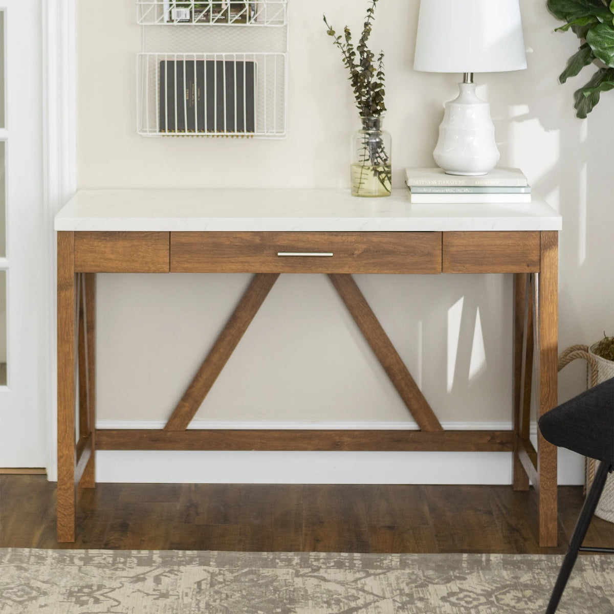 Rustic Farmhouse Computer Writing Desk with Drawer H164200