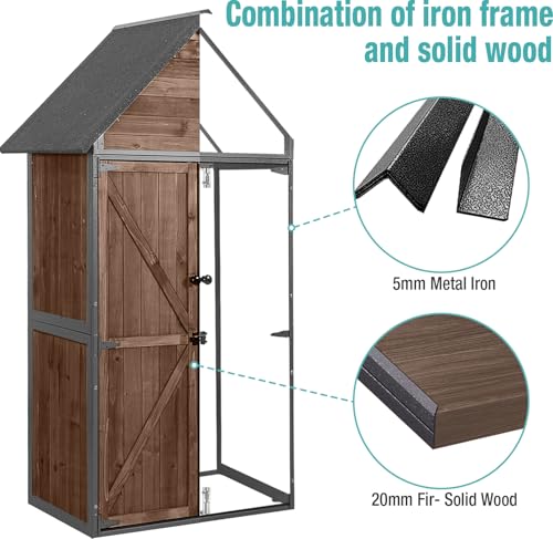 Outdoor Storage Shed with Adjustable Shelves L19123