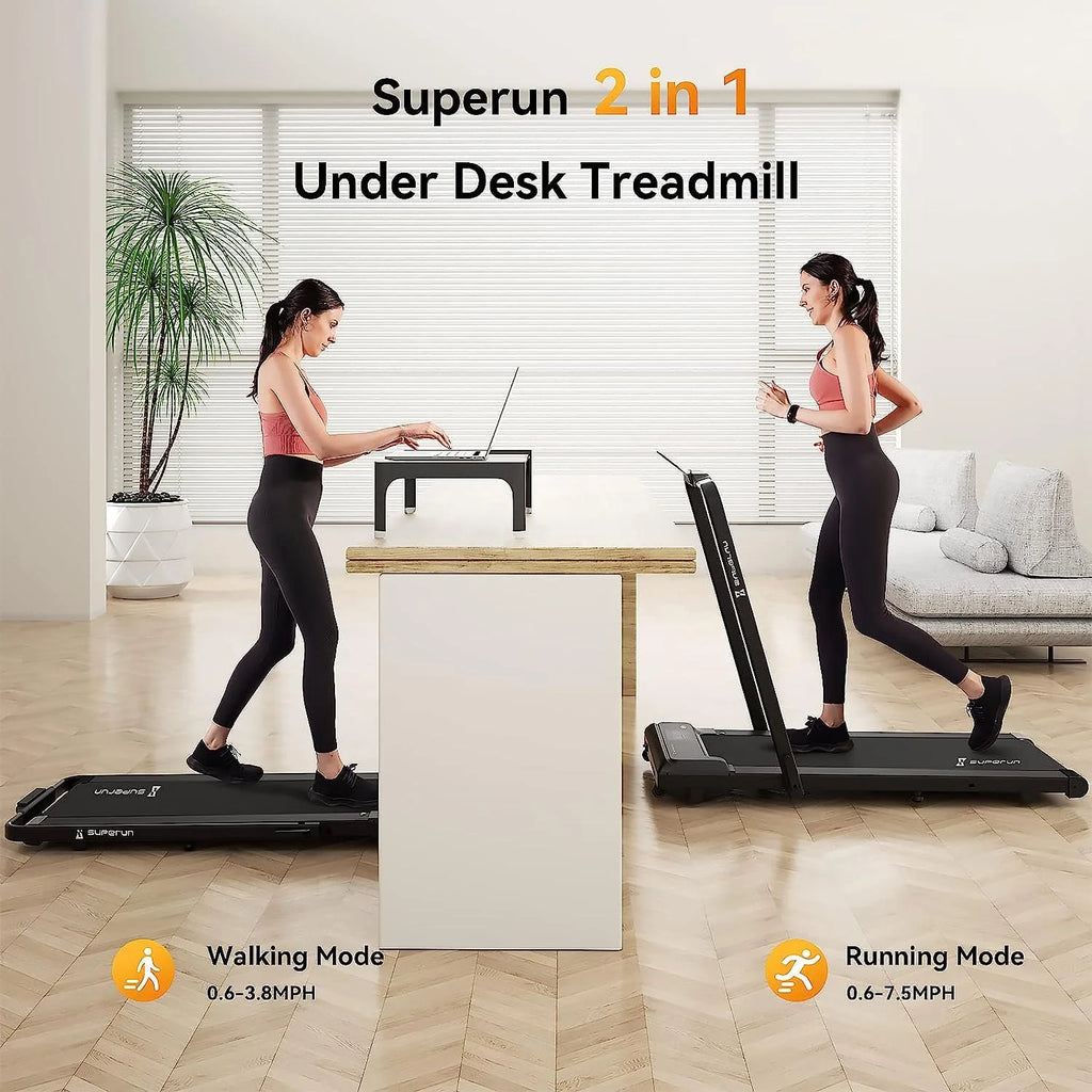 2 in 1 Folding Treadmill 3 HP 300lbs Capacity R199