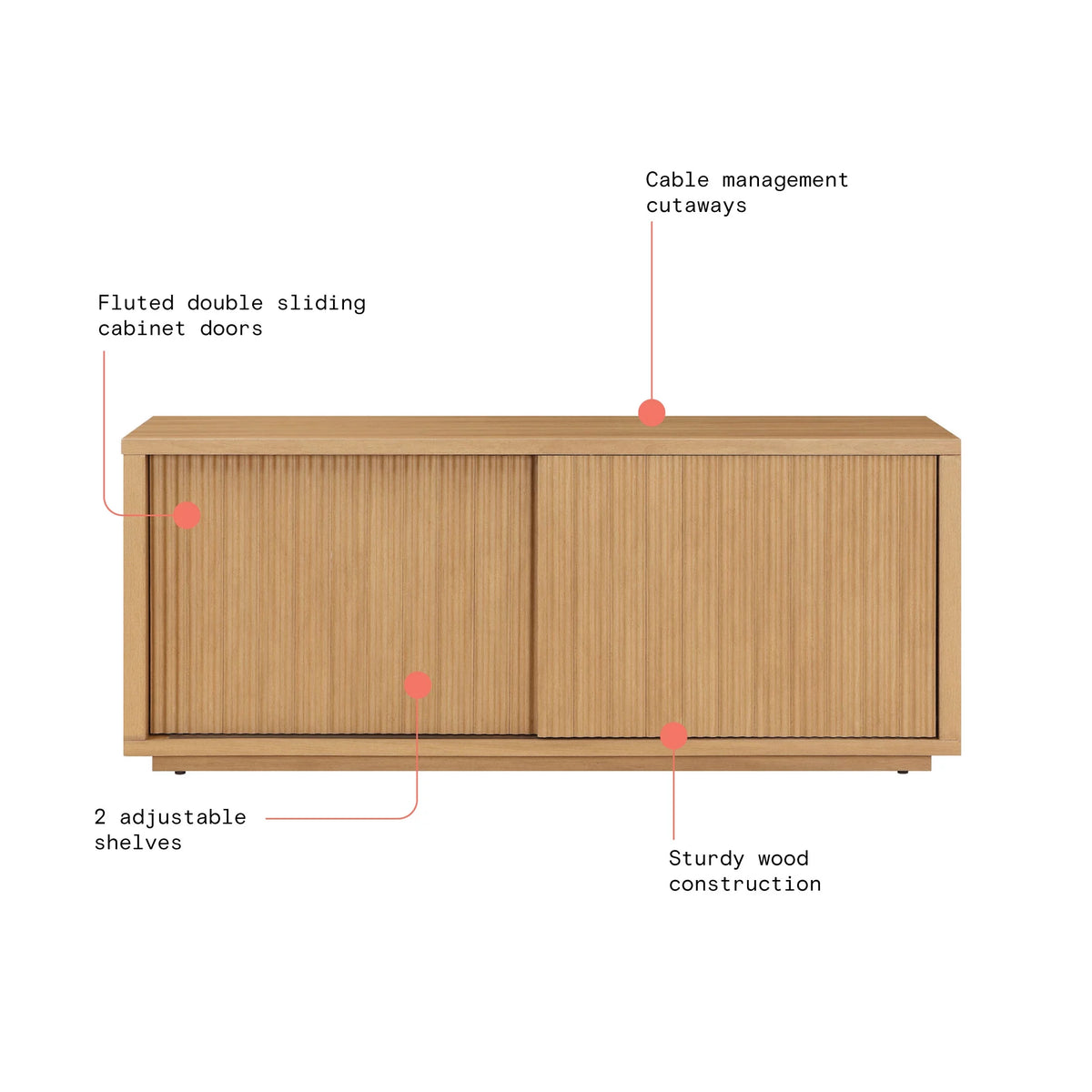 Fluted TV Stand for TVs up to 70" F1704