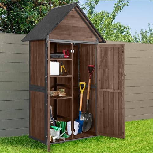 Outdoor Storage Shed with Adjustable Shelves L19123