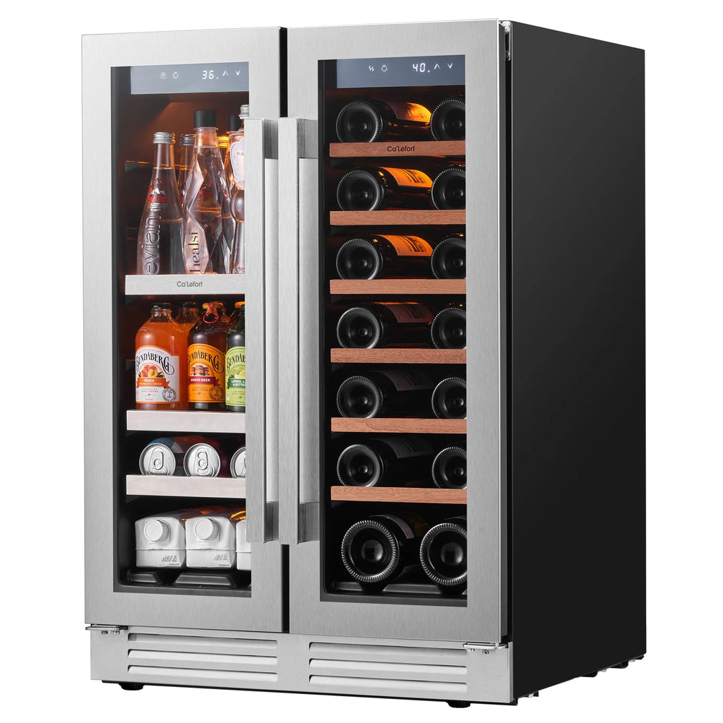 24 inch Dual Zone Wine Cooler Beverage Refrigerator N818