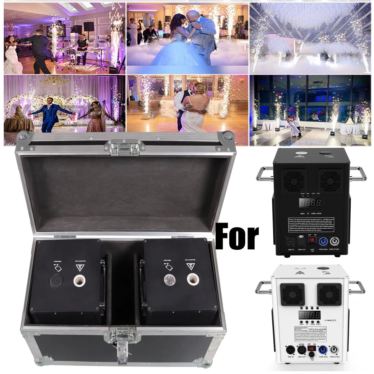 4 Pack Black Adjustable Stage Special Effect Machine H8771