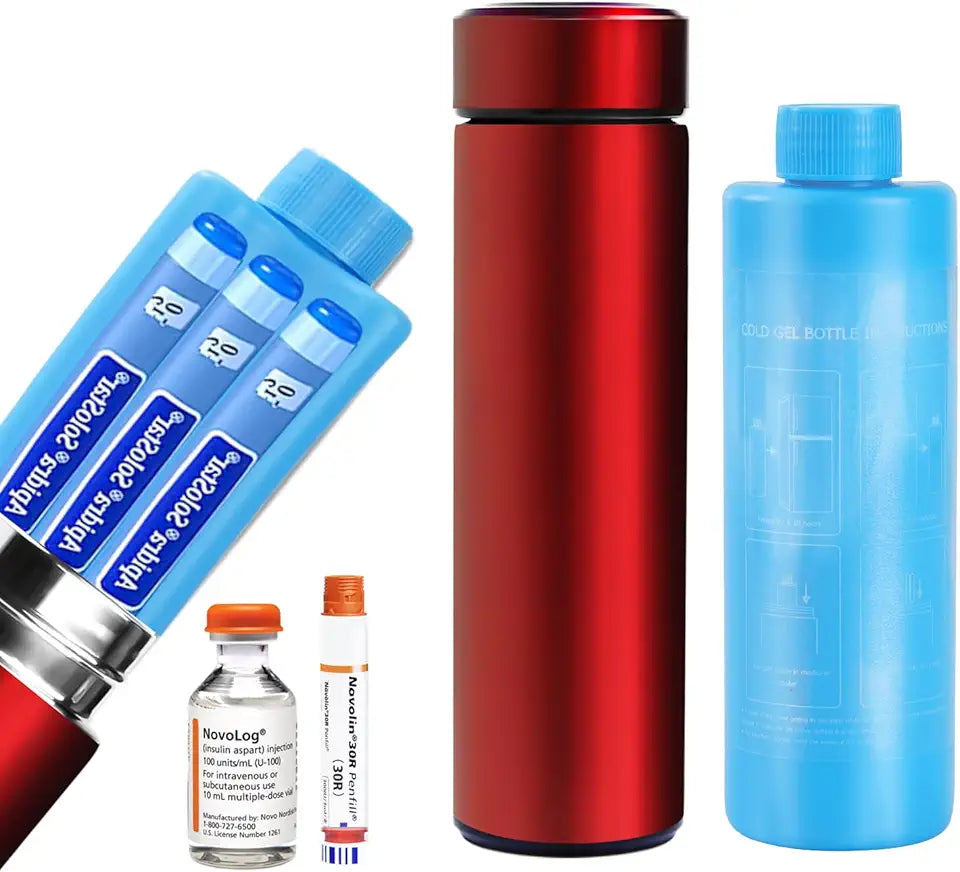 Red 3 Pens Medical Cooler Bag with Biogel Ice Pack V741