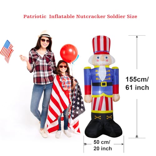 8Ft Patriotic Nutcracker Inflatable Decoration E25804