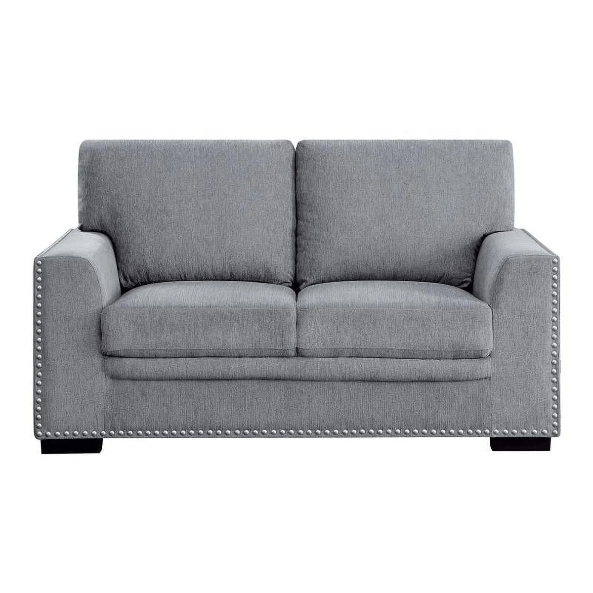 Dark Gray Chenille Loveseat V7265