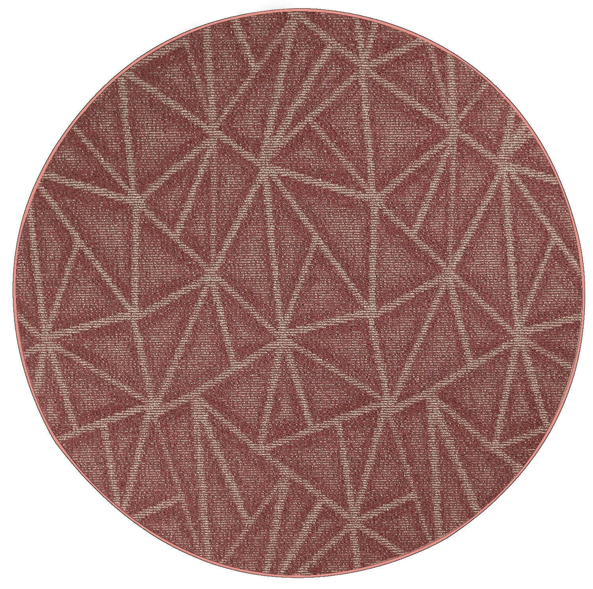 Burgundy 12' Round Solid Color Indoor/Outdoor Rug L608780