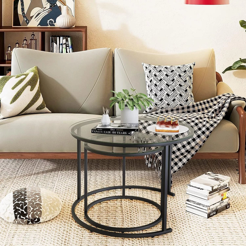 Tempered Glass Round End Table Z1002