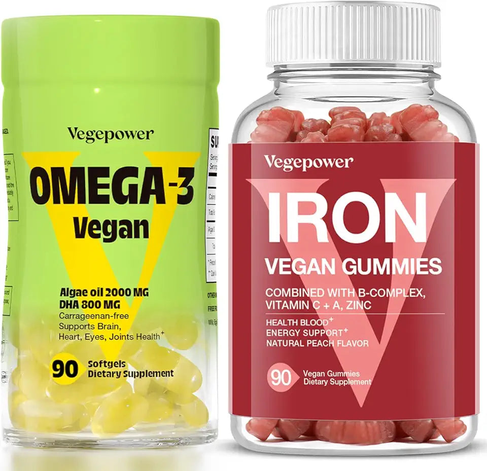 Vegan Iron Gummies + Vegan Omega-3 90 Count K854