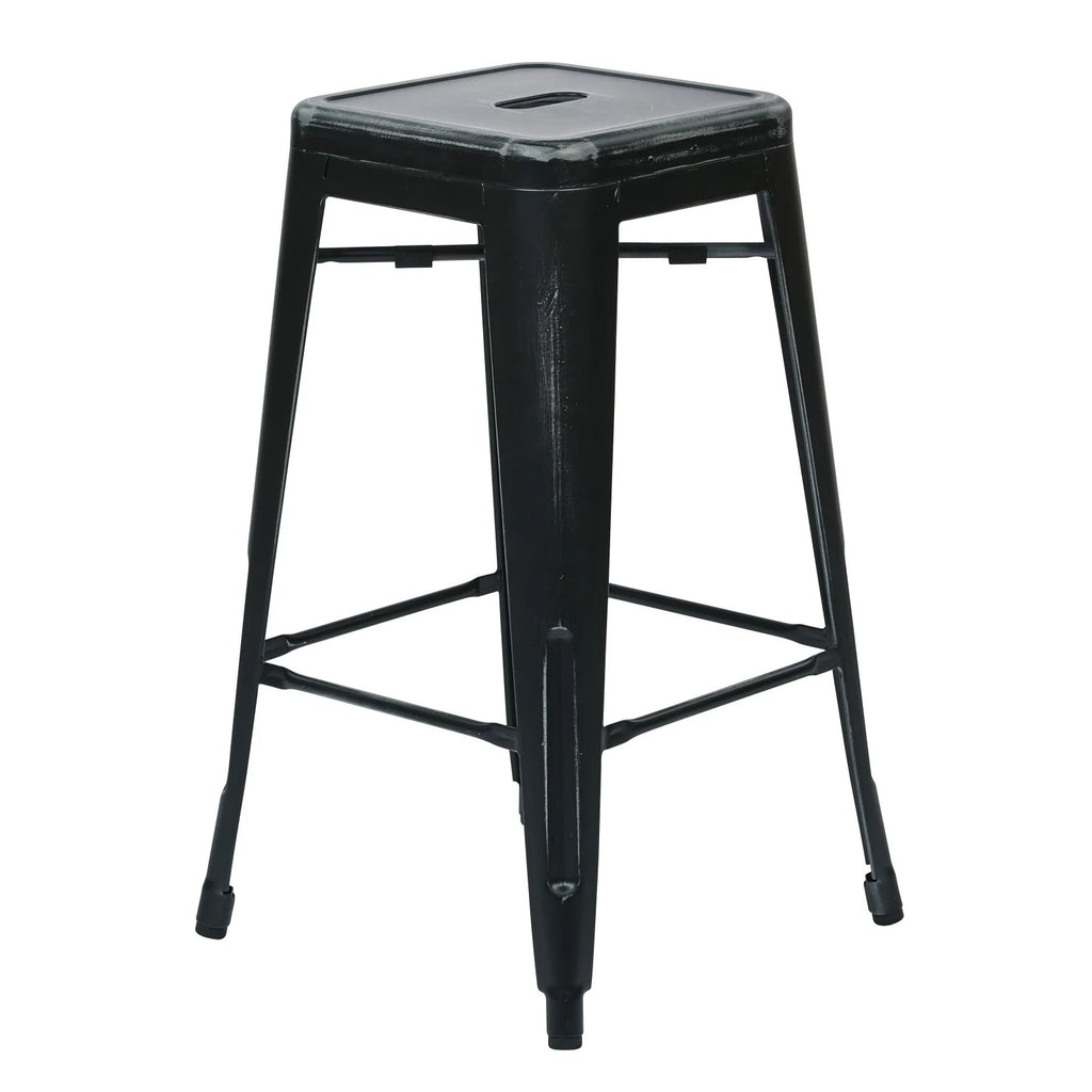 Antique Black Metal Barstools 2-Pack I869