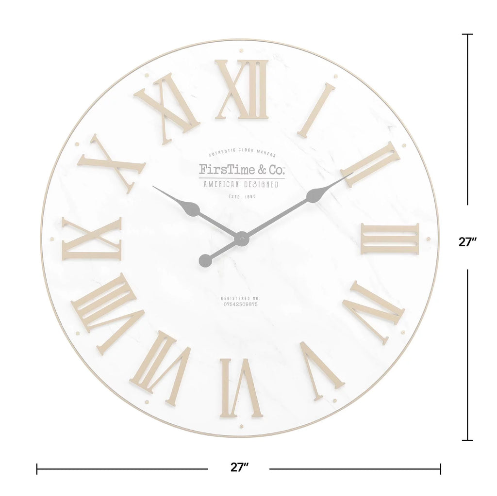 Gold and White Analog Wall Clock W1808