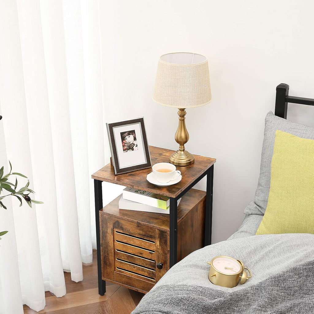 Set of 2 Wood Nightstand with Storage D1064