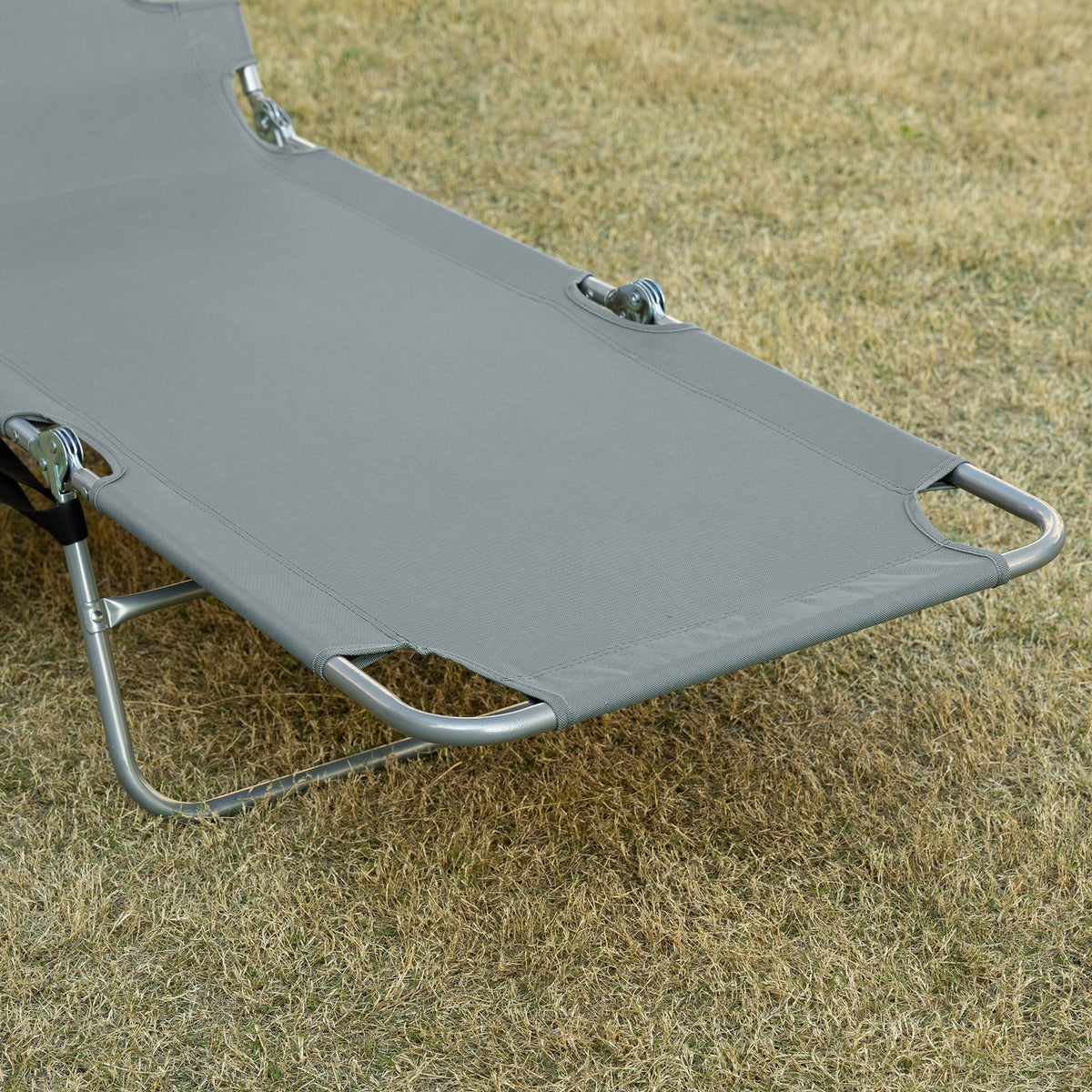 Folding Outdoor Lounge with Face Hole, Gray V5468