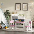 Pink 3 Piece Kids Play Table and Chair Set J434329