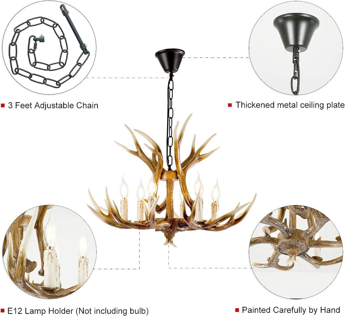 6 Lights Antler Chandelier Z91153