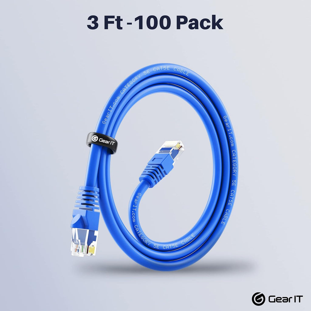 Cat5e Ethernet Patch Cable 3 Feet Blue T23657