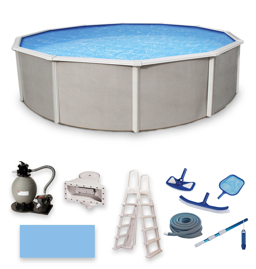 24-ft Round 52-in Deep Metal Wall Swimming Pool X23601