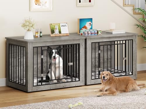 Rustic Brown Dog Crate Furniture End Table J780