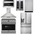 36 Electric Range, Range Hood, Refrigerator, Dishwasher, Microwave and Wine Cooler U913