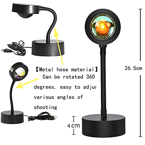 Sunset Lamp with Remote Control, 16 Colors Night Light 180° Rotation C8134