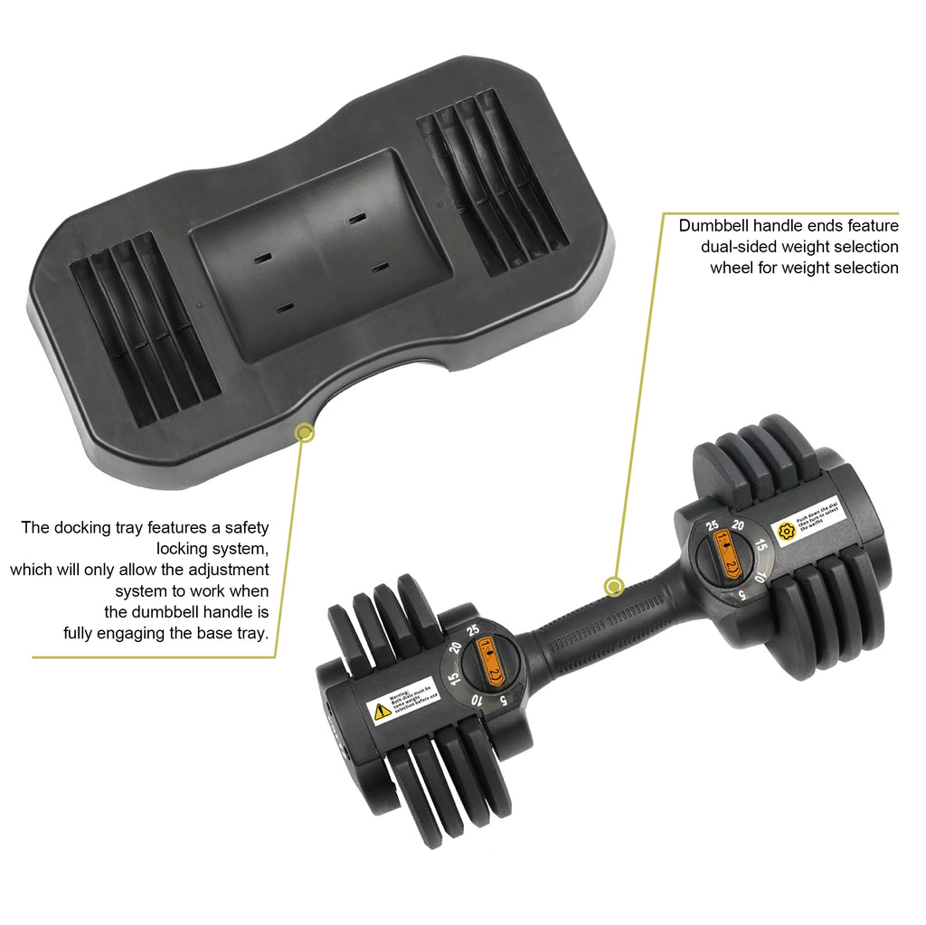 10-30lb Quick Select Adjustable Dumbbell Pair with Stand M2856