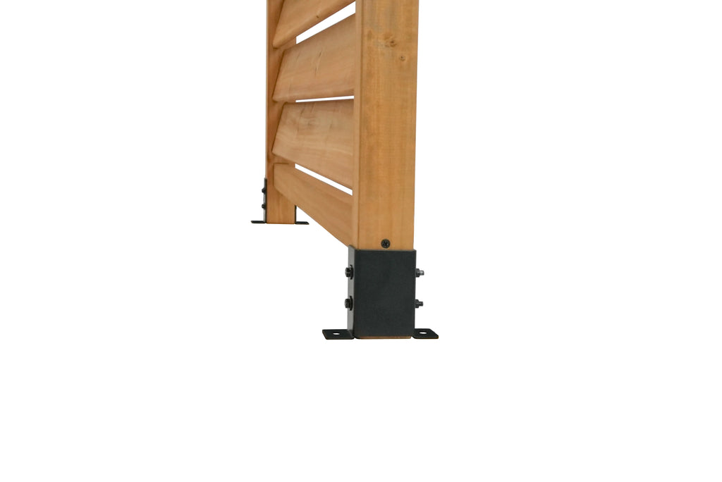 Freestanding or Surface Mounted Louvered Wood Privacy Screen Kit Z2497