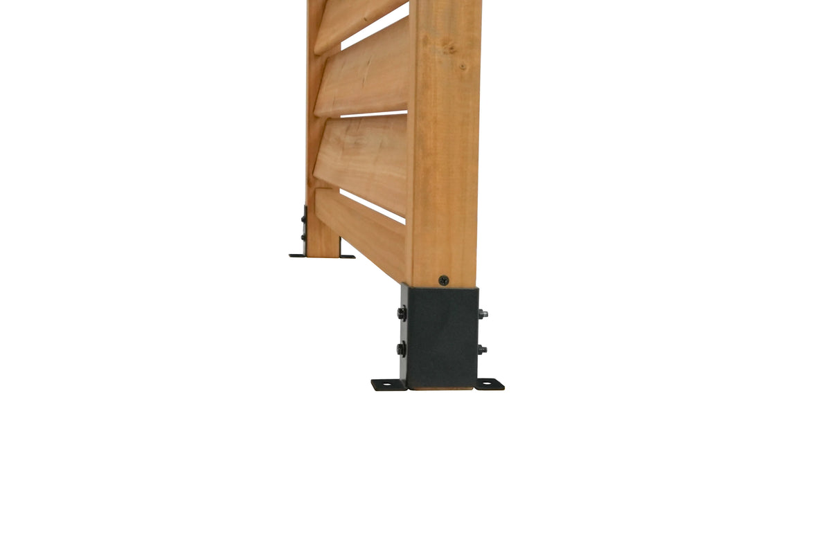 Freestanding or Surface Mounted Louvered Wood Privacy Screen Kit Z2497