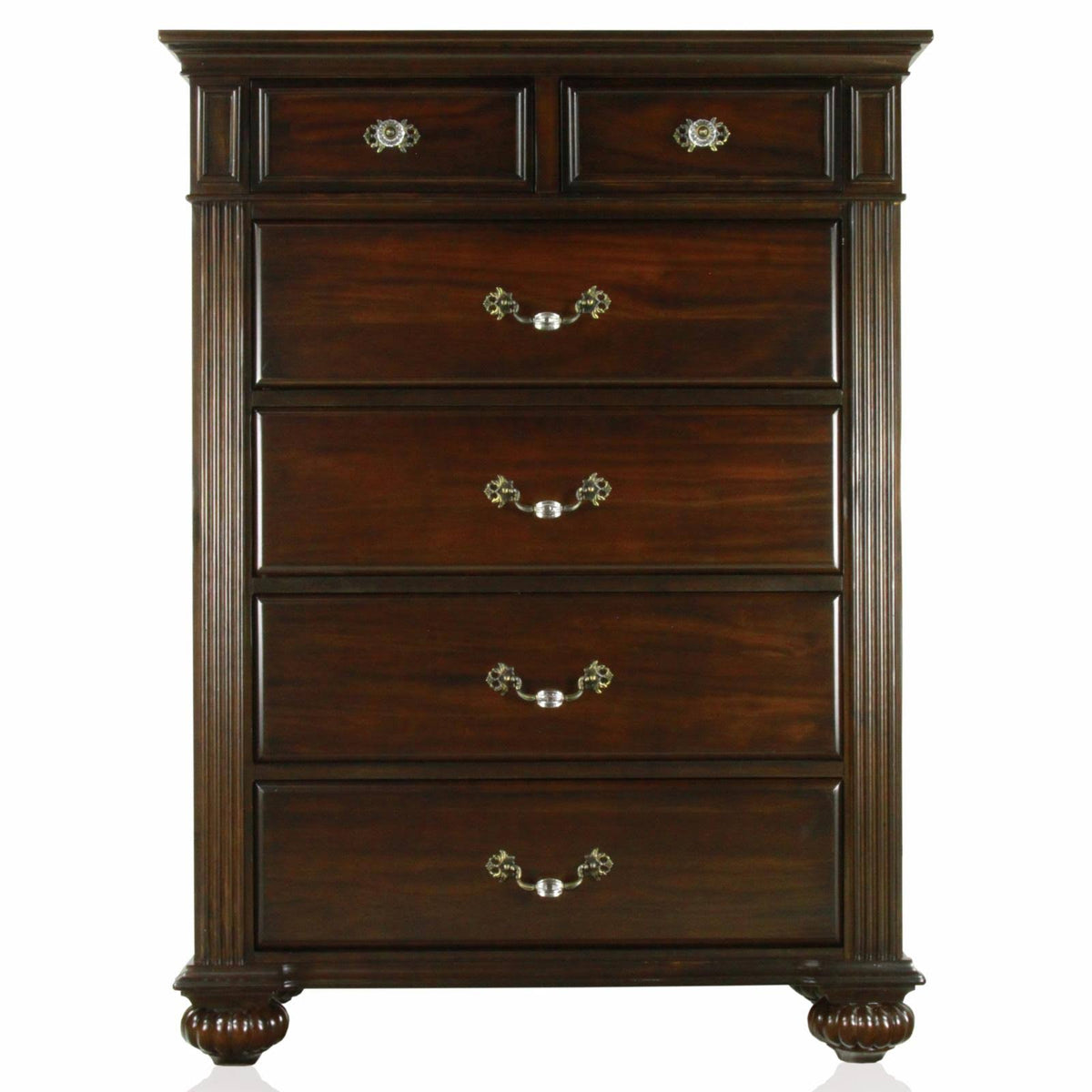 6 Drawer Chest Dark Walnut Brown E67504