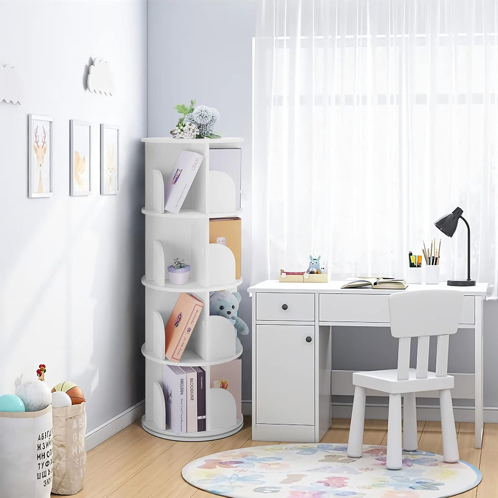 Rotating 360 Display Floor Standing Bookshelf Storage Rack S8373