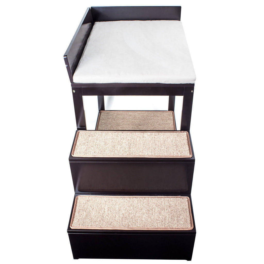 Brown Multi-Level Bed and Step System for Dogs Cats N332405