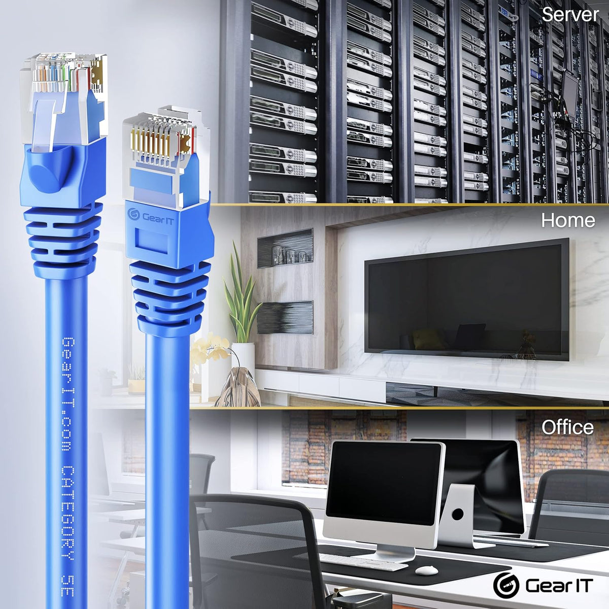 Cat5e Ethernet Patch Cable 3 Feet Blue T23657