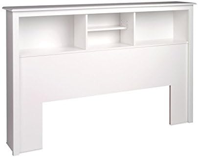 White Queen Bookcase Platform Storage Bed V314930