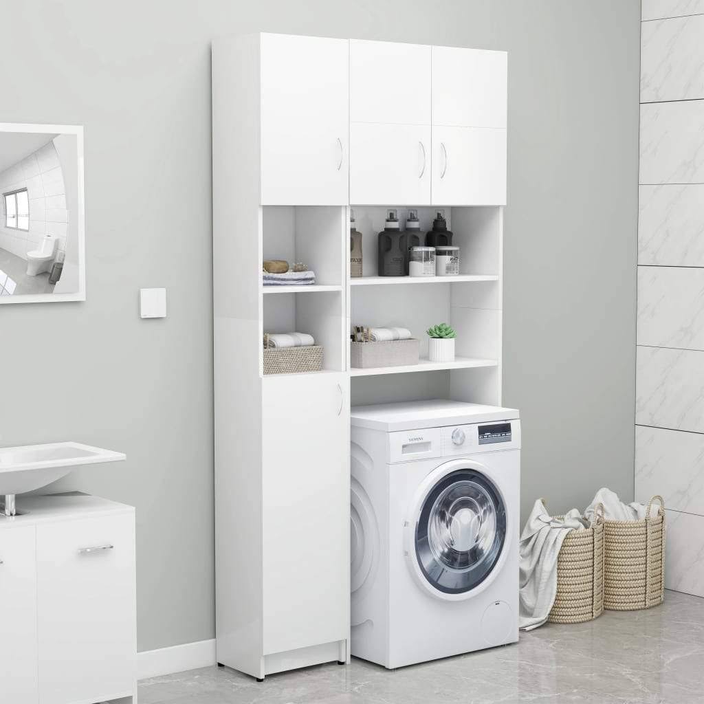 Bathroom Cabinet High Gloss Gray Chipboard U460