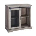 32x22 Two Shelf Laminate Metal Mesh Accent Cabinet O26511