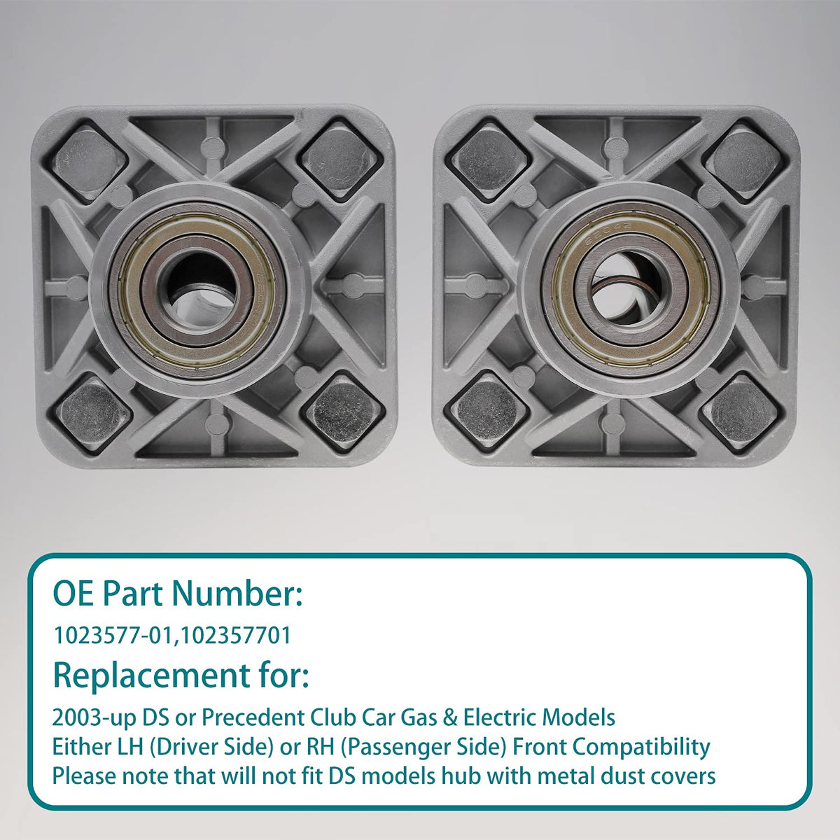 Front Wheel Hub Kit with Bearings Seals 2Pcs R61293