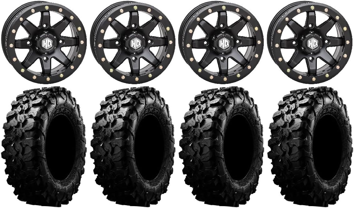 14 Beadlock Wheels and 32 Tires 4x156 Bolt Pattern 12mmx1.25 Lug Kit H1901