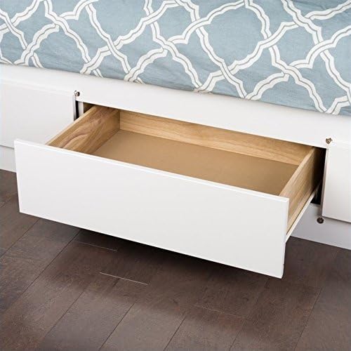 White Queen Bookcase Platform Storage Bed V314930