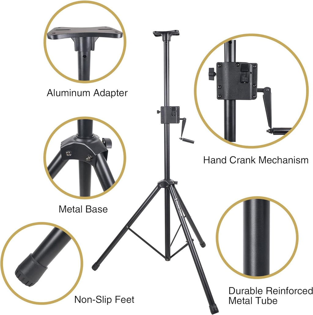 2-Pack Crank-Up Tripod Speaker Stands with Carry Bags I2420