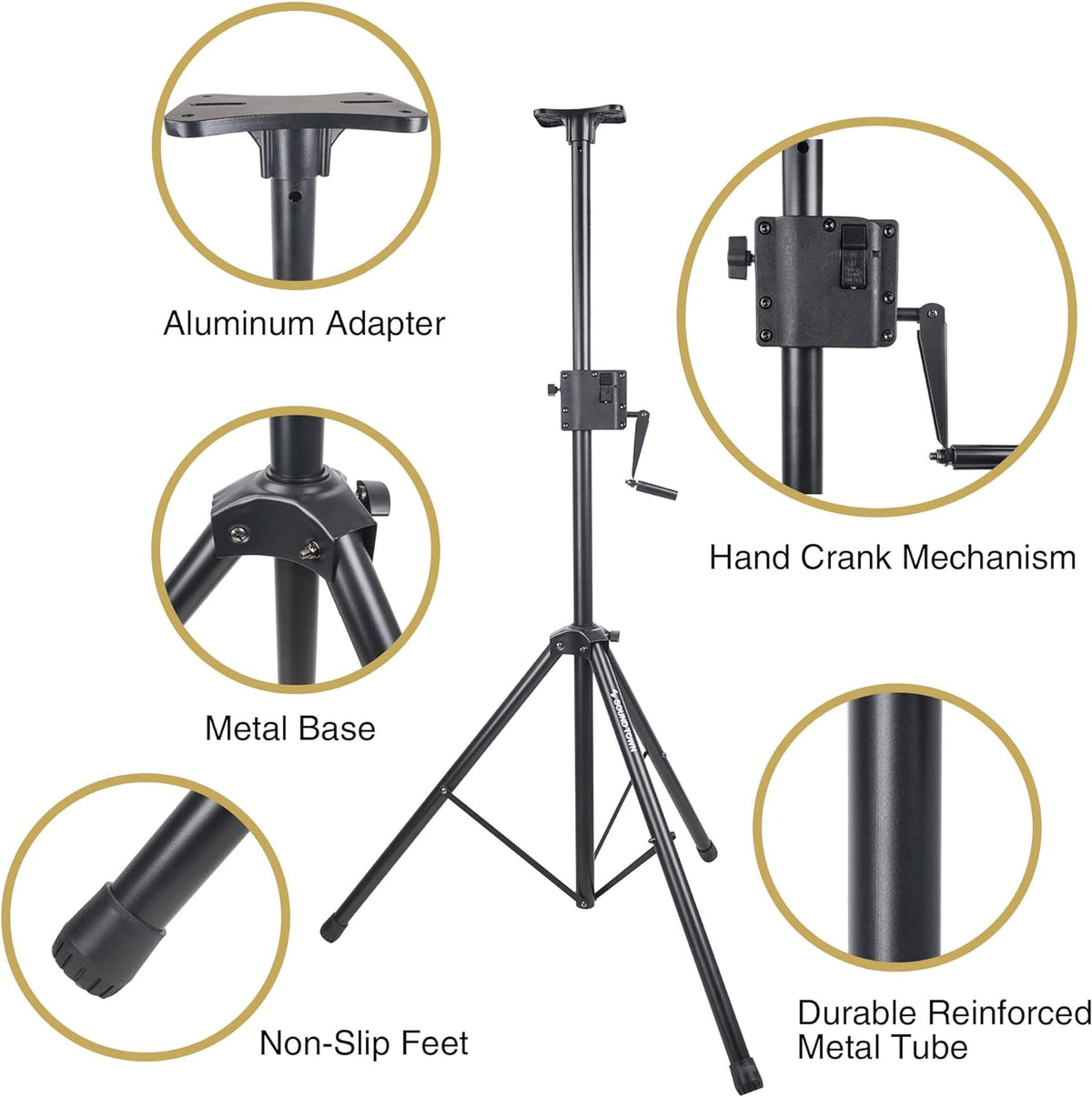 2-Pack Crank-Up Tripod Speaker Stands with Carry Bags I2420