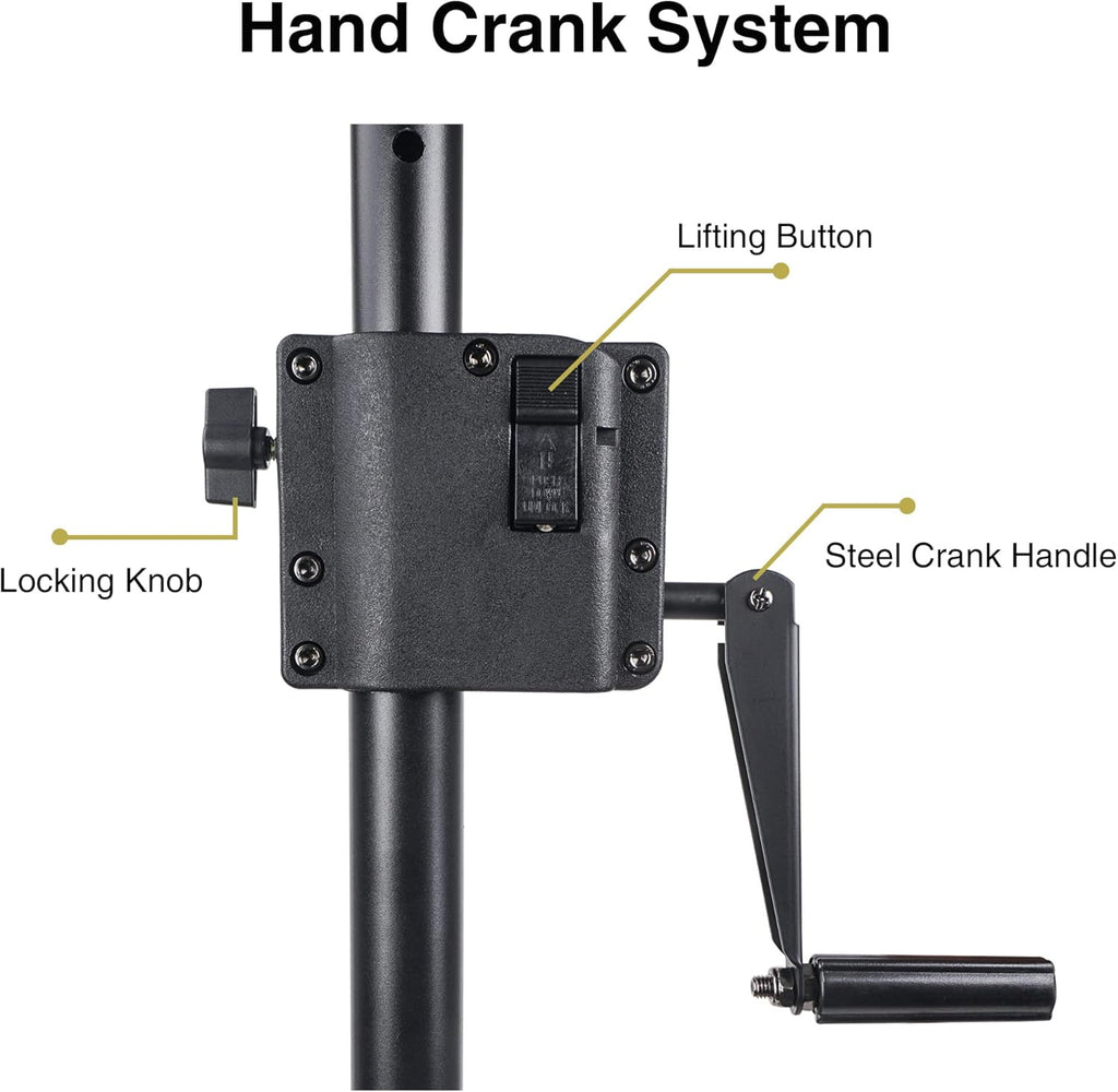 2-Pack Crank-Up Tripod Speaker Stands with Carry Bags I2420