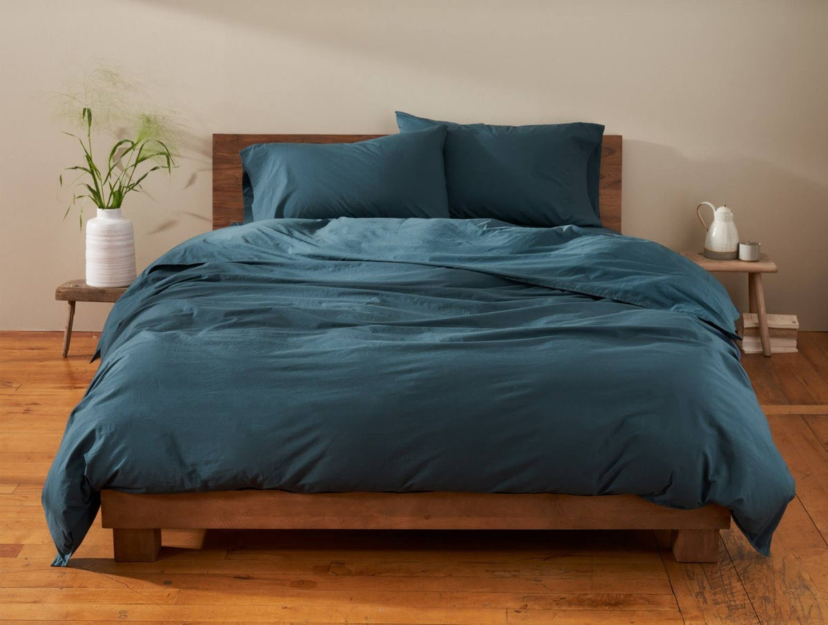 Organic Crinkled Percale Fitted Sheet King Y677
