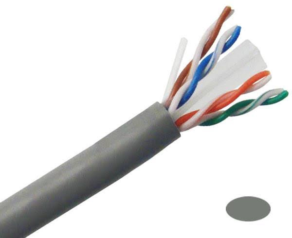 Cat6 Unshielded Riser CMR UTP Solid 24 AWG Gray Ethernet Cable I892