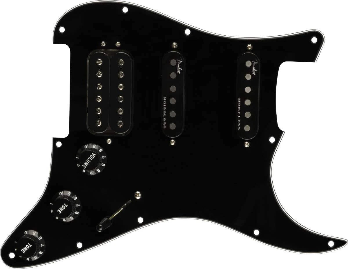 Black 3-Ply Pre-Wired Stratocaster Pickguard H468