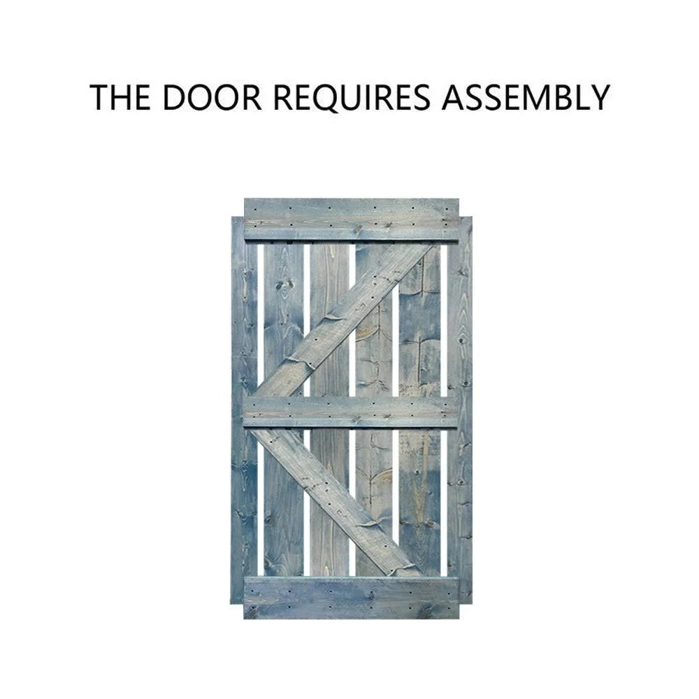 Stained Wood Sliding Barn Door with Hardware Kit V88112