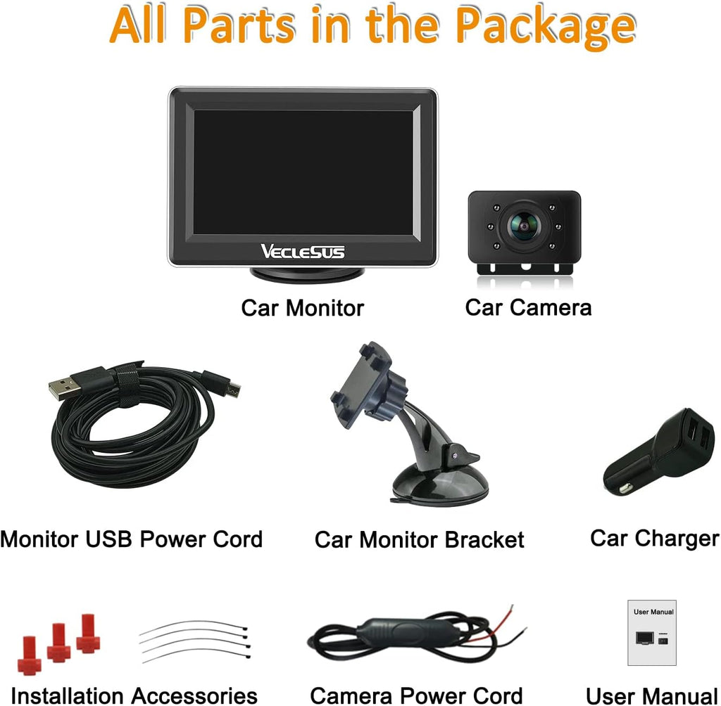 1080P HD Wireless Backup Camera System with 4.3” LCD Monitor X3064