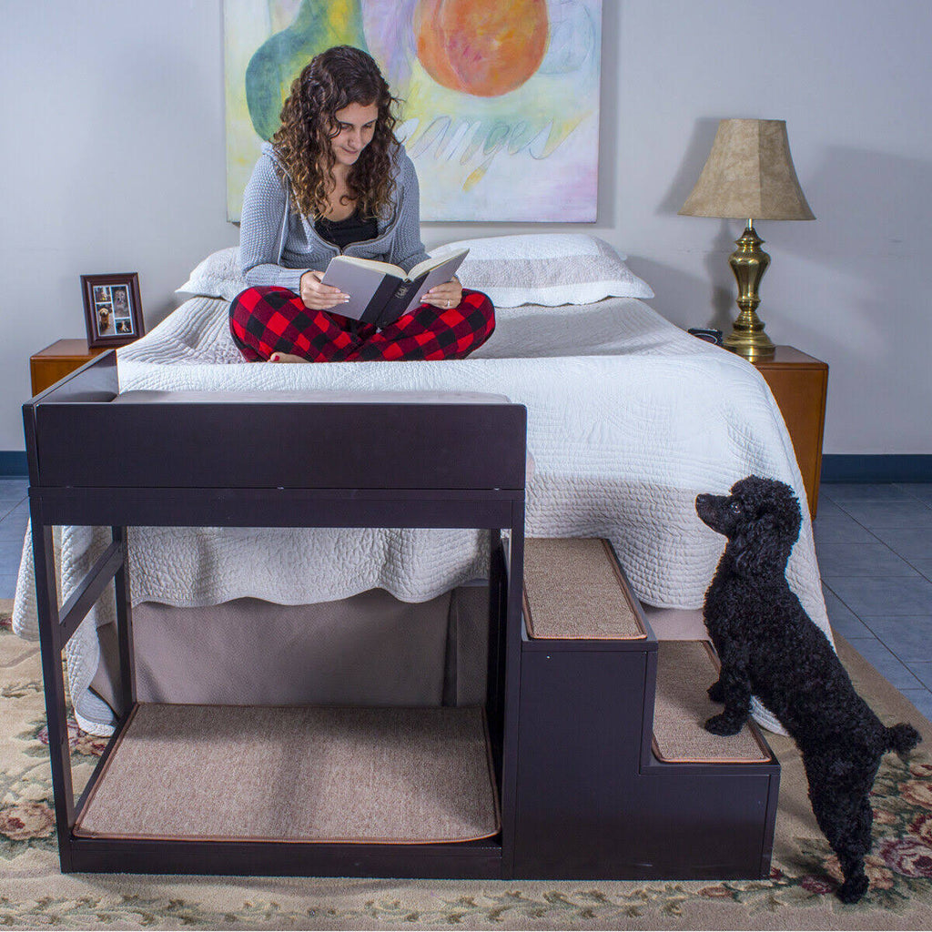 Brown Multi-Level Bed and Step System for Dogs Cats N332405
