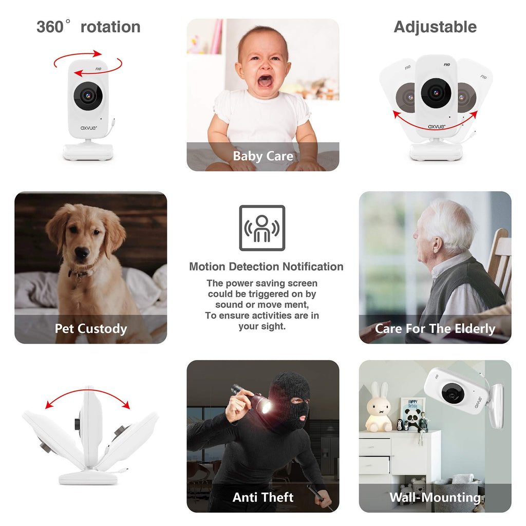 Video Baby Monitor, 1080P 5.5 HD Display, 2 HD Cams K7358